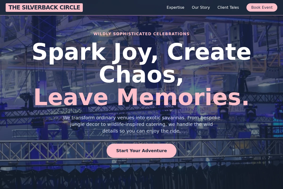 Premium Party Planner Website Design